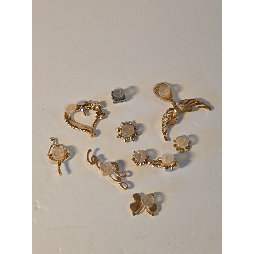 10 Piece Set Sparkle Jeweled Shoe Charm Jibbitz White Rhinestones Bling Love - Picture 7 of 7